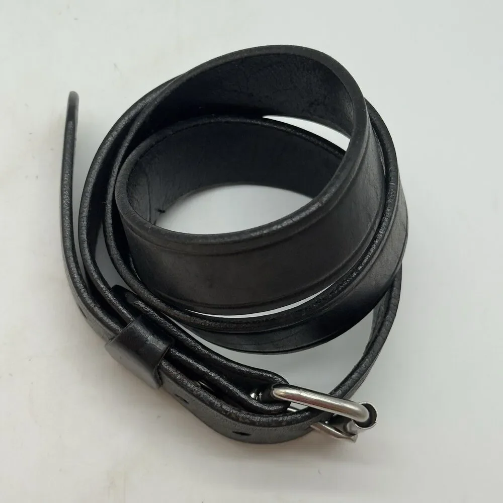Brenneman's Leather Goods USA 570 Belt Men's size 40 Black Silver Roller Buckle